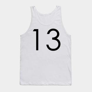 Simple Black Number #13 Thirteen Tank Top